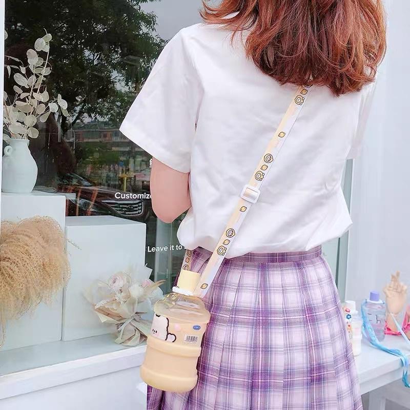 Bình nước in hình dễ thương Thể thao Di động tiện dụng Bình nước dung tích lớn