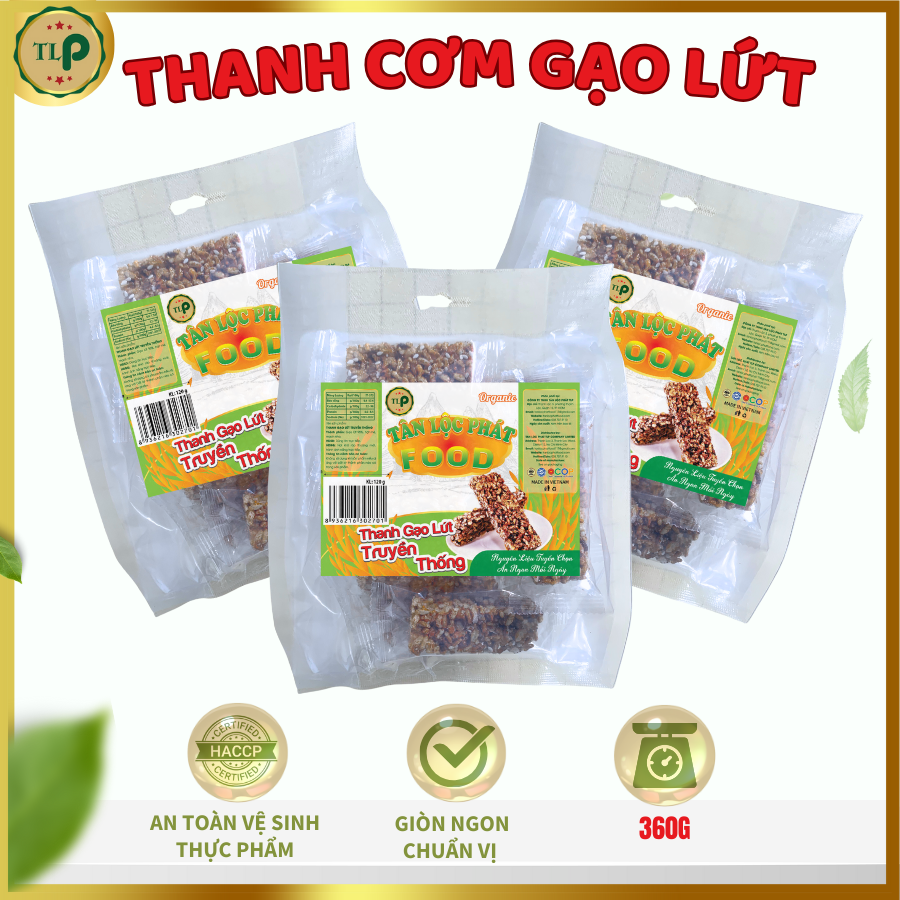 Hình ảnh THANH CƠM GẠO LỨT TRUYỀN THỐNG TÂN LỘC PHÁT | Combo 3 Gói - Mỗi Gói 120g