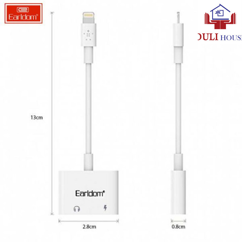 Cáp 2 in 1 iphone, Jack Chuyển Đổi 2 Đầu Lighting Và Jack 3.5mm, Tai Nghe Và Sạc Cho Iphone, Cáp Chuyển Iphone Chuẩn  Không kết nối bluetooth Hàng Chính Hãng