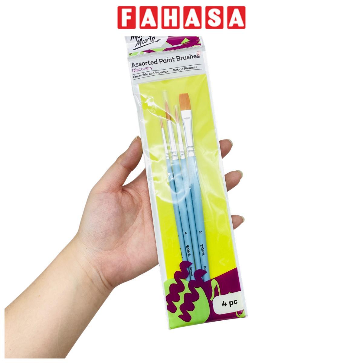 Bộ 4 Cọ Vẽ Màu Nước Màu Acrylic - Mont Marte BMHS0040