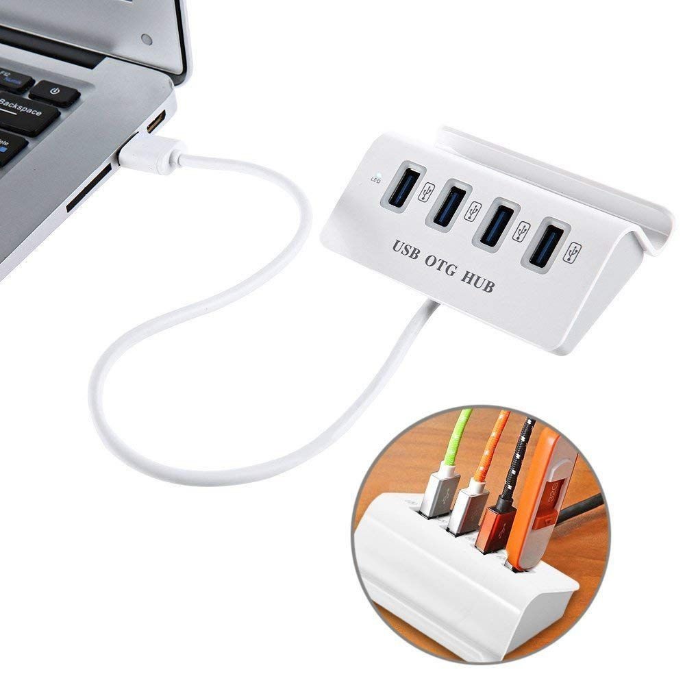 Hub OTG Chia 4 Cổng USB Đầu Type C Có Giá Đỡ Điện Thoại - Hàng Nhập Khẩu