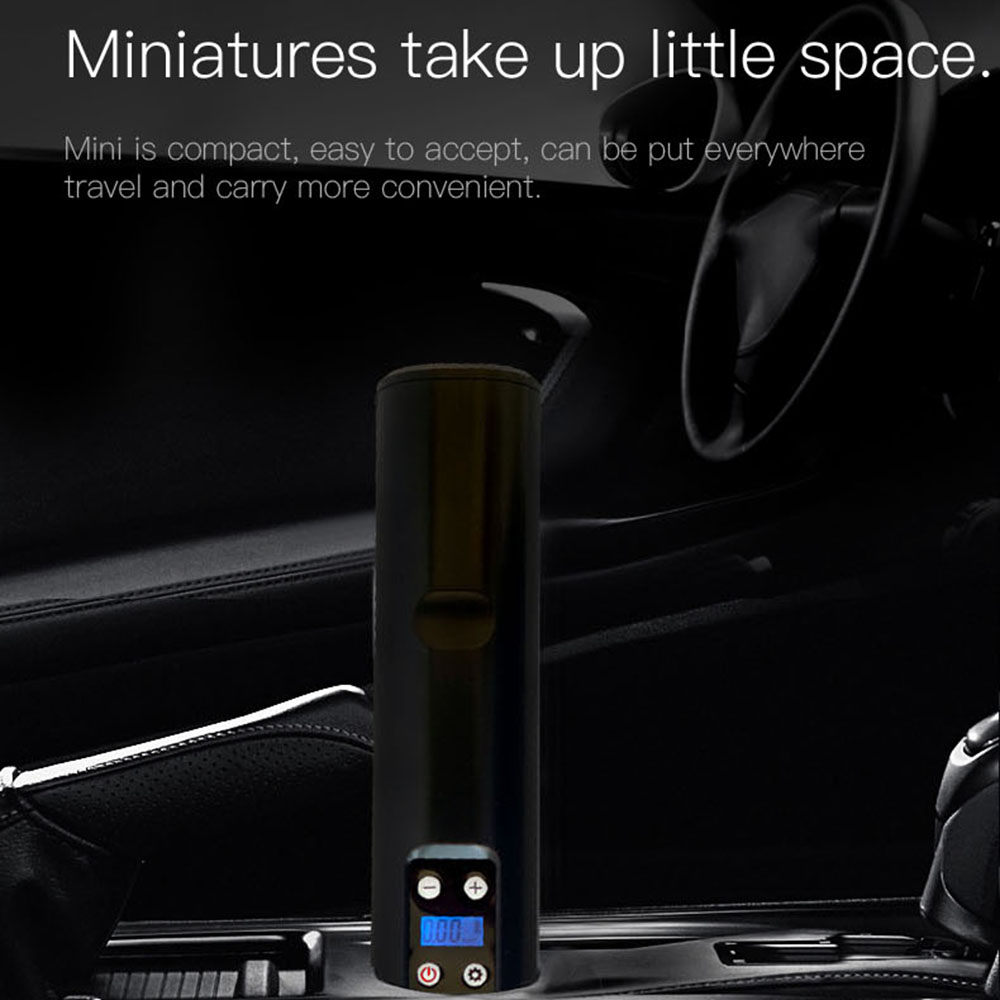 Máy bơm hơi lốp xe không dây di động 12V kèm Đèn chiếu sáng khẩn cấp