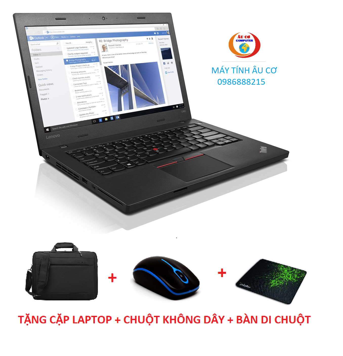 Hình ảnh Lenovo ThinkPad L460 (Intel Core i5 6300 , RAM 8.0GB, 1x180GB SSD SATA III, Intel HD 520, MÀN HÌNH 14 INCH Tặng cặp + chuột không dây + bàn di chuột - HÀNG CHÍNH HÃNG