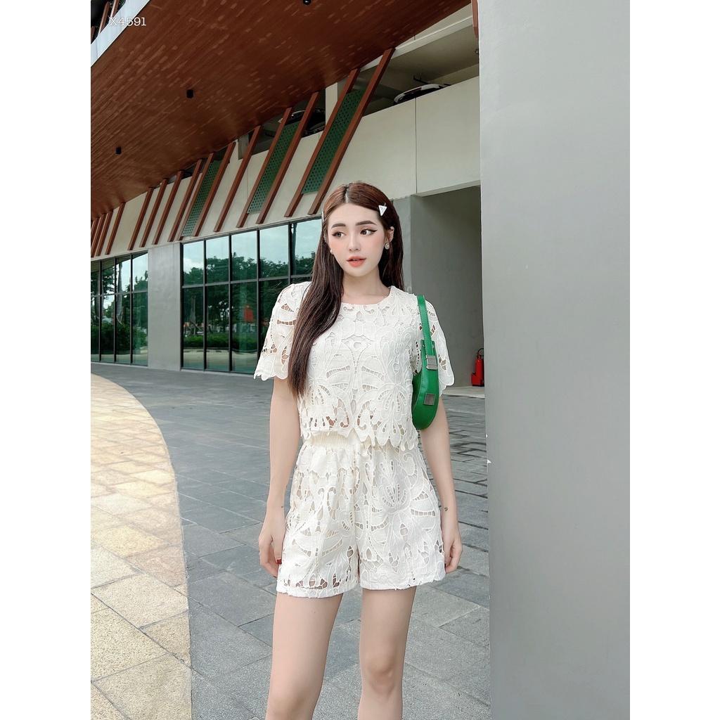 SET ÁO REN NỔI KÈM SHORT