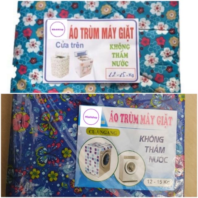 Áo trùm máy giặt cửa ngang cho máy từ 6 - 15 kg ,vải dù siêu bền tiện lợi , chống thấm nước , bảo vệ máy giặt dưới mọi thời tiết
