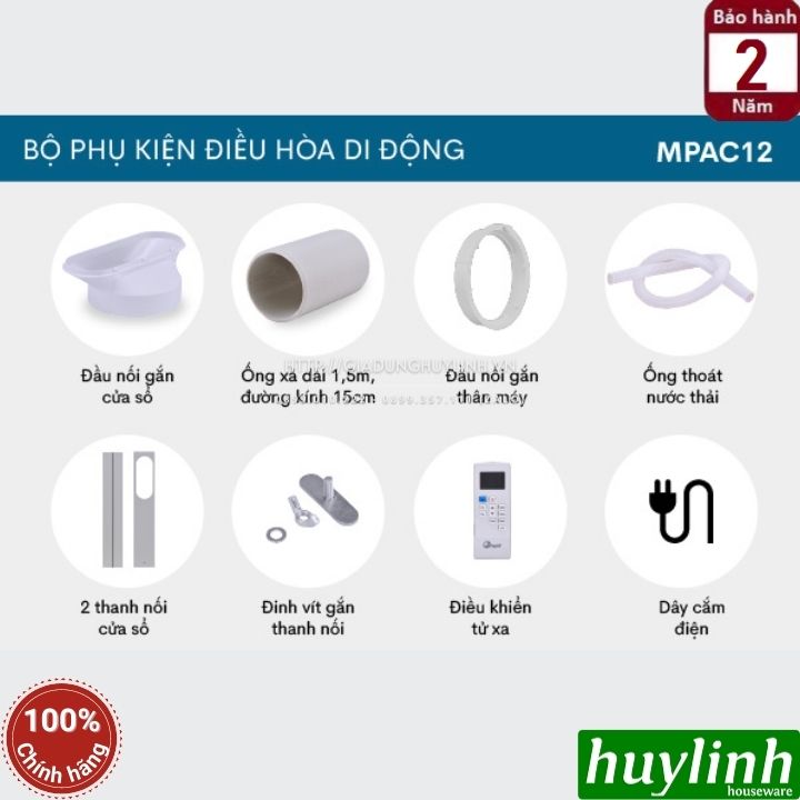 Máy lạnh - điều hoà di động Fujie MPAC12 - Công suất 12000BTU (1.5HP) [Sử dụng phòng 20-35m2] - Hàng chính hãng