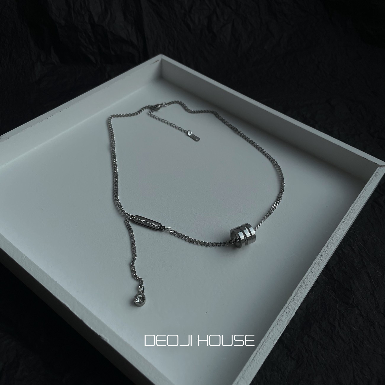 Dây chuyền nam Deoji. Phiên bản 2022. Mặt 3 vòng tròn tinh tế bằng Titan không gỉ