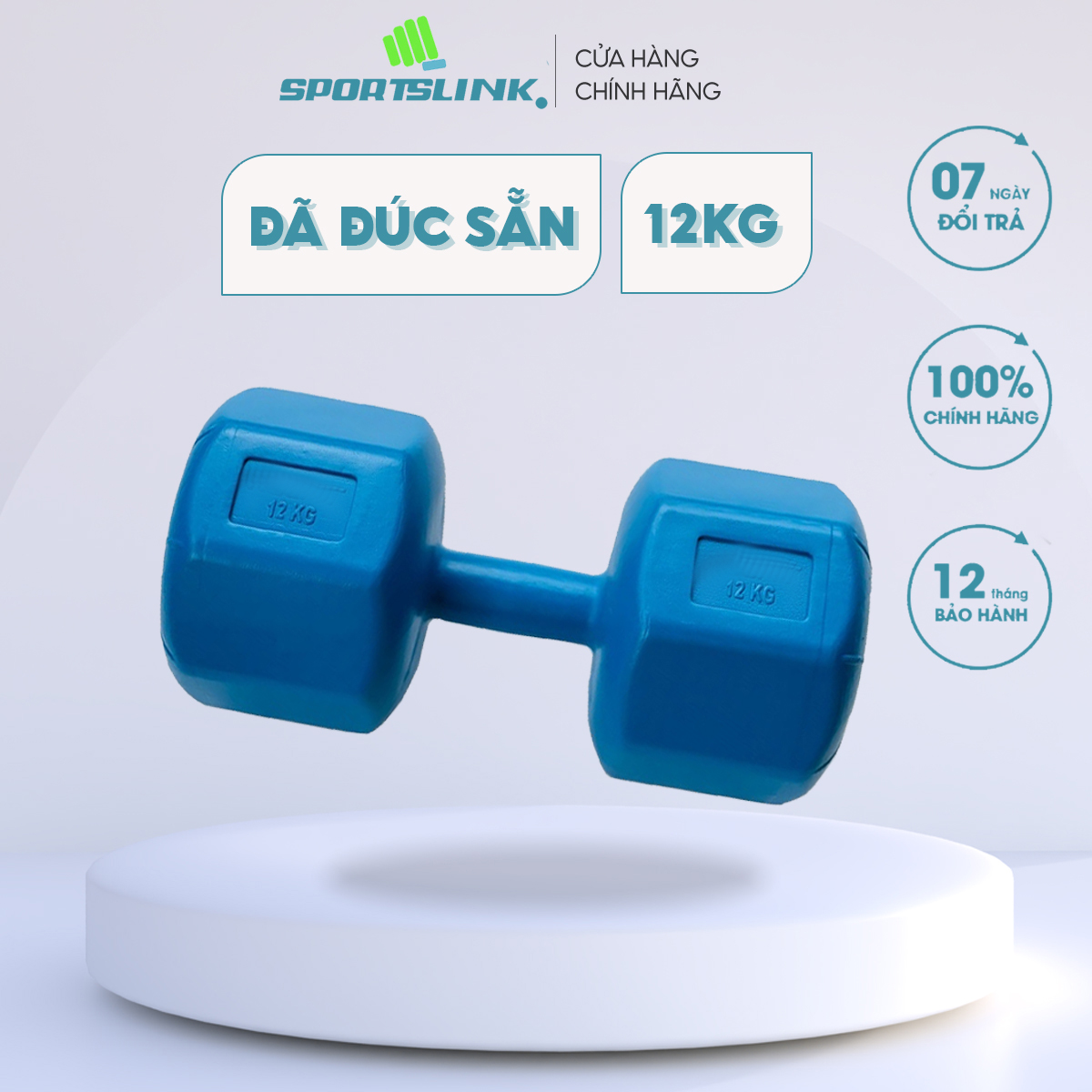 Tạ Tập Tay Nhựa Vn Sportslink - Xanh - 12Kg