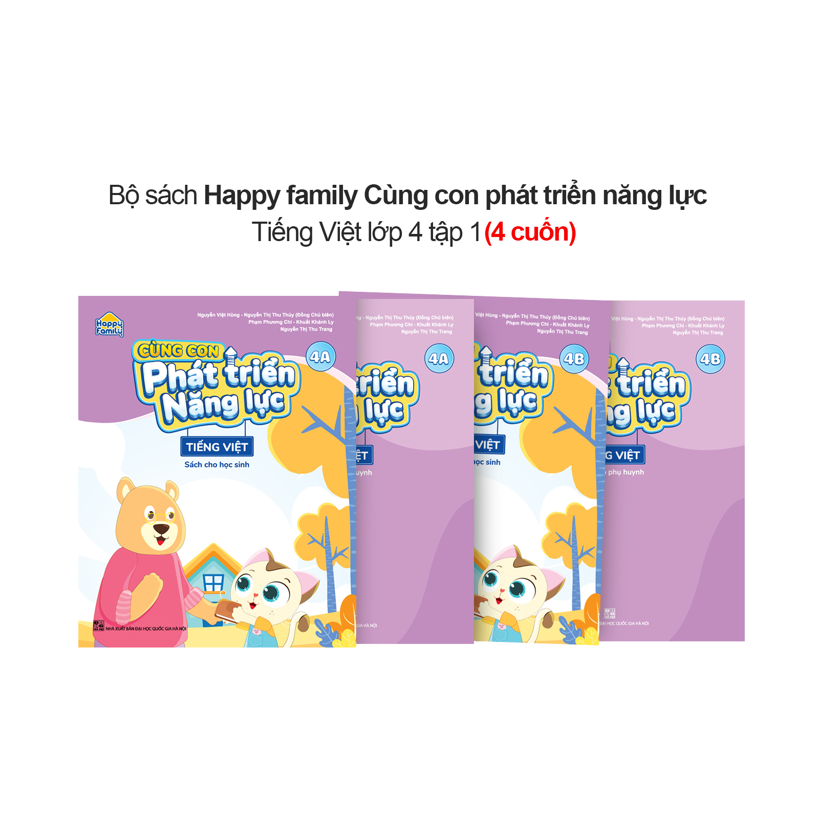 Bộ 4 cuốn Happy family Cùng con phát triển năng lực Tiếng Việt lớp 4 tập 1