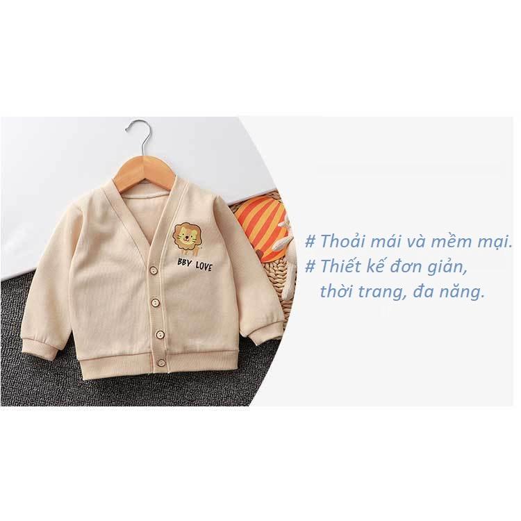 Áo cardigan lót lông mềm mịn và ấm áp, áo khoác nhẹ thu đông cho bé trai và bé gái size từ 3 tháng đến 6 tuổi