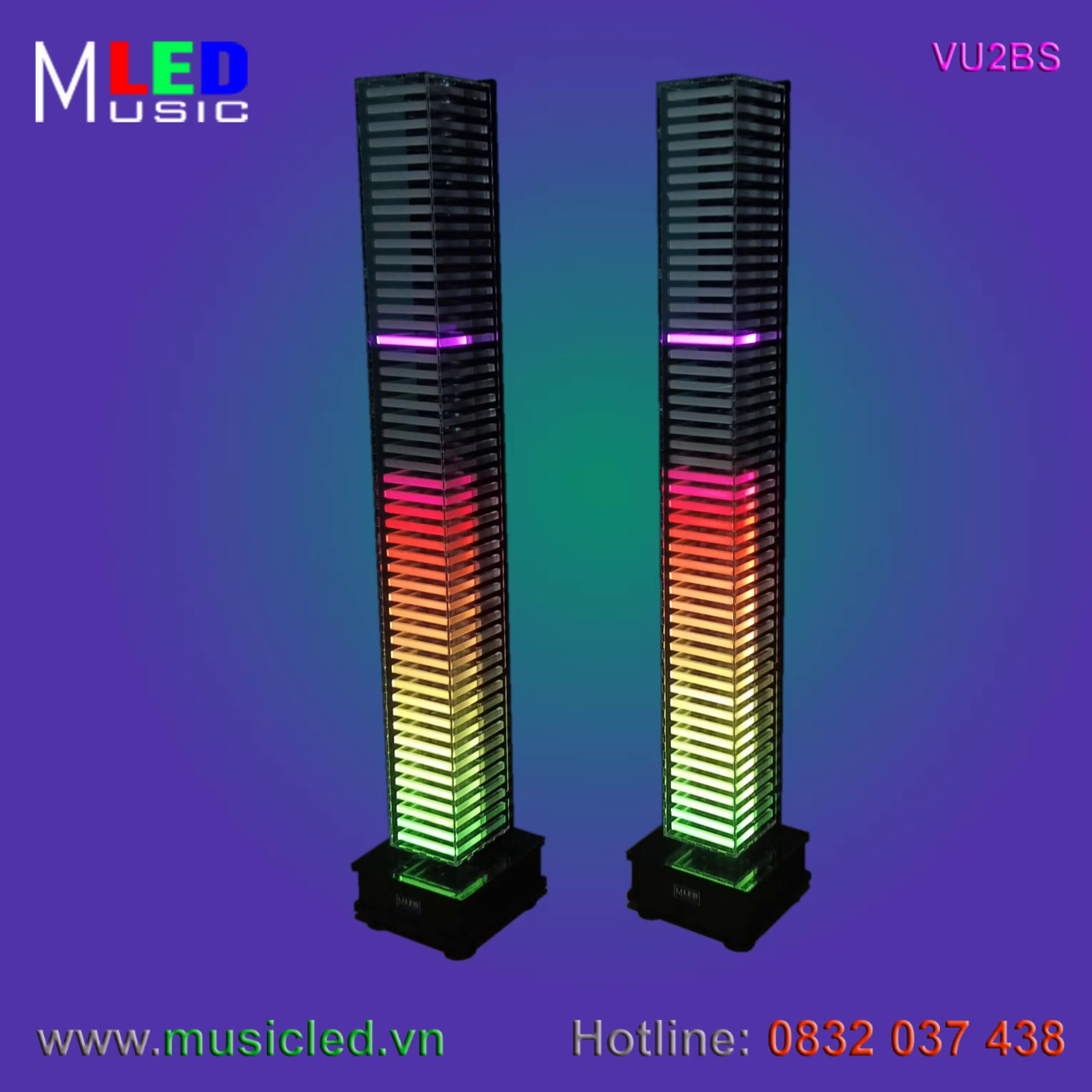 Đôi đèn Music LED nháy theo âm lượng nhạc cỡ lớn (VU2BS)