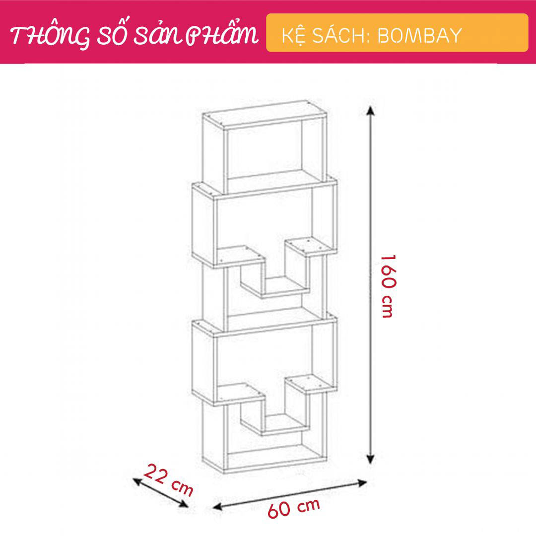 Giá đỡ sách gia đình thiết kế đẹp SMLIFE Bombay
