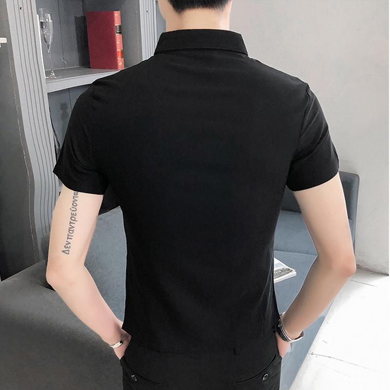 Áo sơ mi, Áo sơ mi nam cộc tay phối Gile, tạo điểm nổi bật cho chiếc áo của bạn sang trọng lịch lãm, trẻ trung, mã -H42