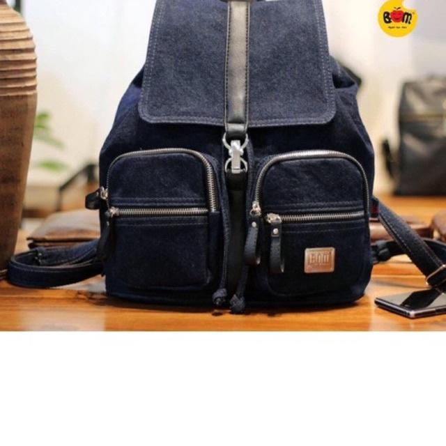 Balo thời trang , chất liệu vải jean phối da cao cấp - BOM