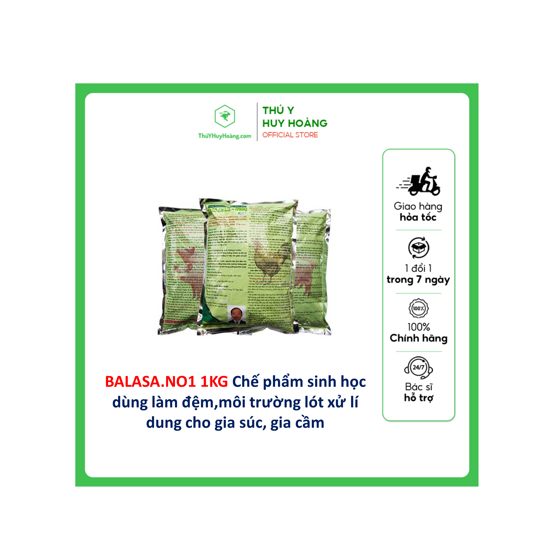 Chế phẩm sinh học BALASA.NO1 dùng làm đệm,môi trường lót xử lí