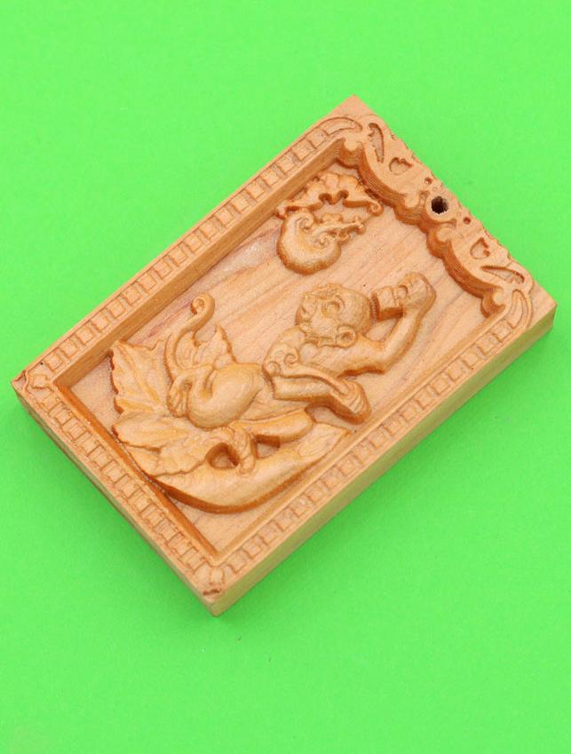 Mặt gỗ ngọc am - 12 con giáp - khắc hình tuổi Thân MGCG7