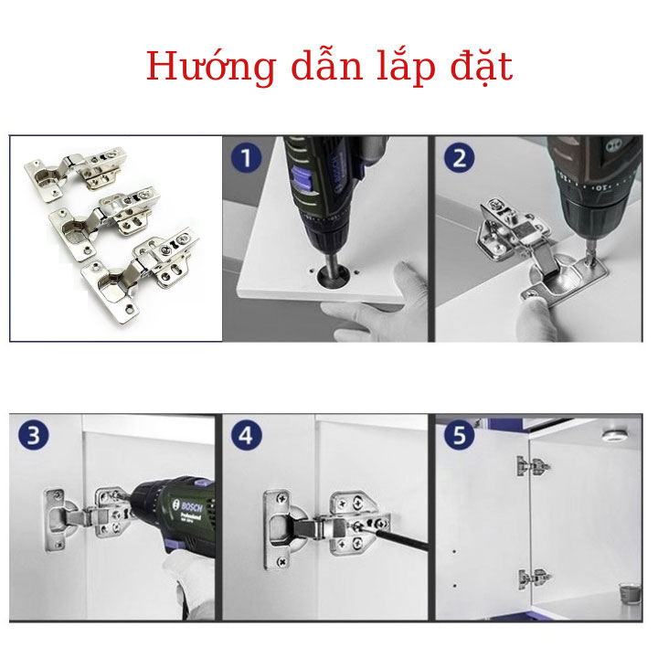 Bản lề hơi Bản lề thép giảm chấn Nguyên Việt cao cấp siêu bền chắc chắn
