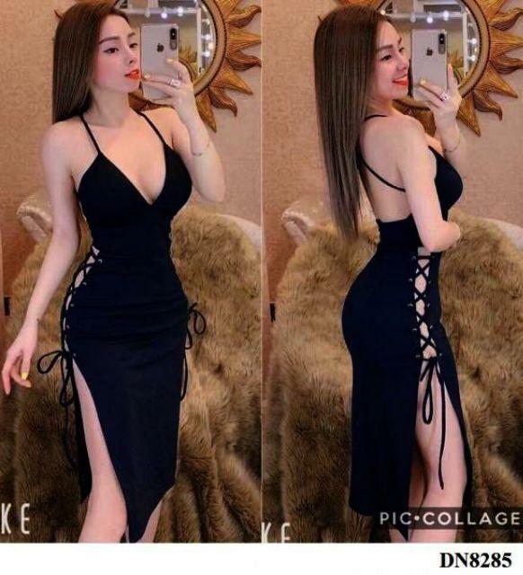 Đầm body đan dây hở ngực sexy