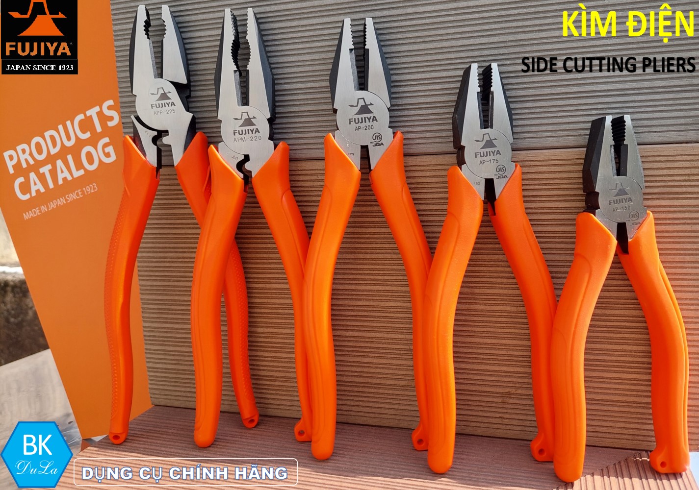 Kìm điện - Kìm răng tác động mạnh cách điện Fujiya APP-225 GENUINE 9inch / 225mm công nghệ Nhật Bản