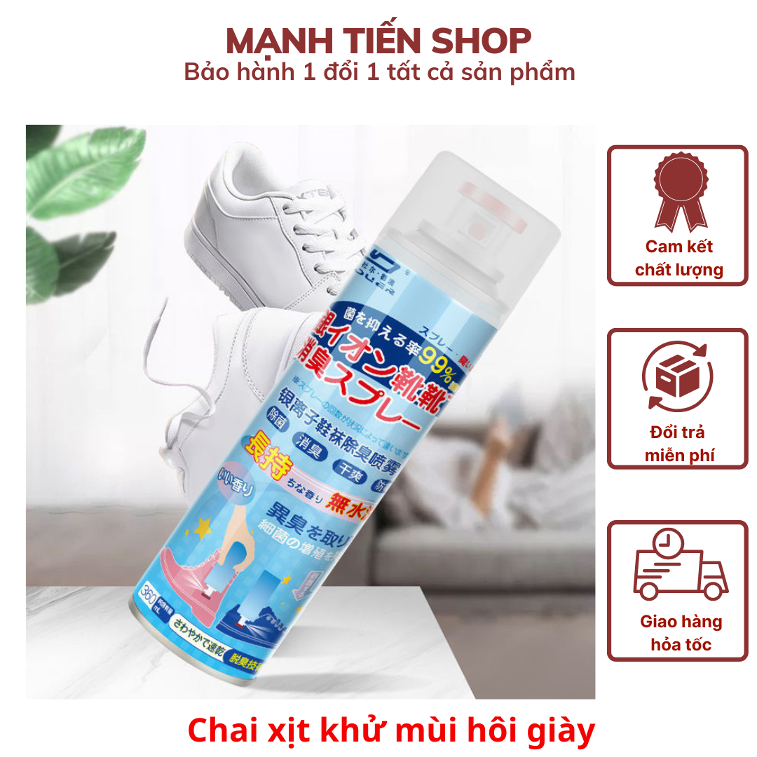 Chai Xịt Khử Mùi Hôi Giày và Tất, Công Nghệ Nano Bạc 260ML Khử mùi diệt vi khuẩn Chống Hôi Chân hiệu quả Kèm khăn lau TiMa.lala