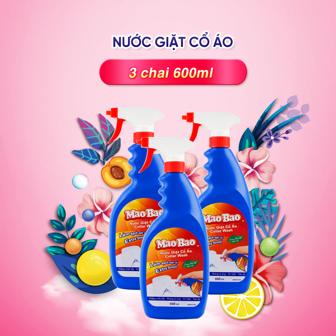 Combo 03 Chai Nước Giặt Cổ Áo Mao Bao 600ml