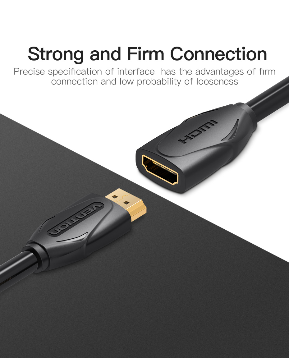 Cáp nối dài HDMI Vention độ dài1,5m - 5m  - Hàng Chính Hãng