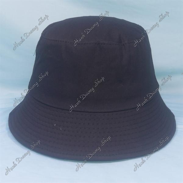 Nón tai bèo mũ bucket vành nhỏ thêu chữ Chốt Đơn - Đen Chốt Đơn