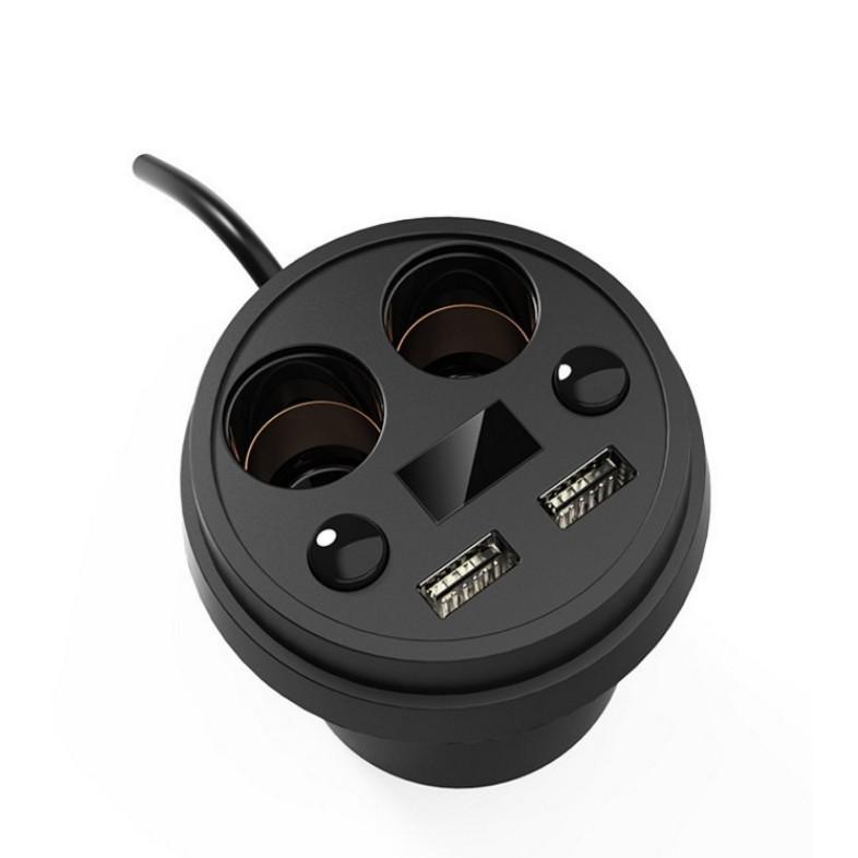 Bộ chia tẩu thuốc cho xe hơi 2 nguồn 2 usb cao cấp 2018