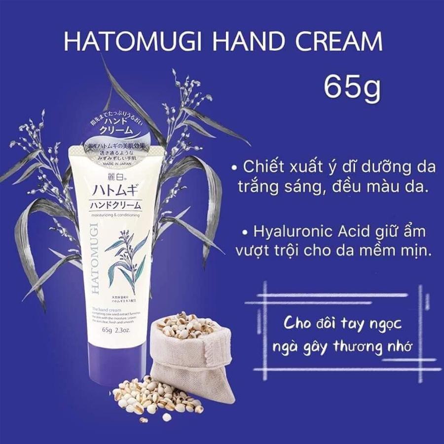 Kem Dưỡng Tay Hatomugi Chiết Xuất Ý Dĩ Sáng Da 65g