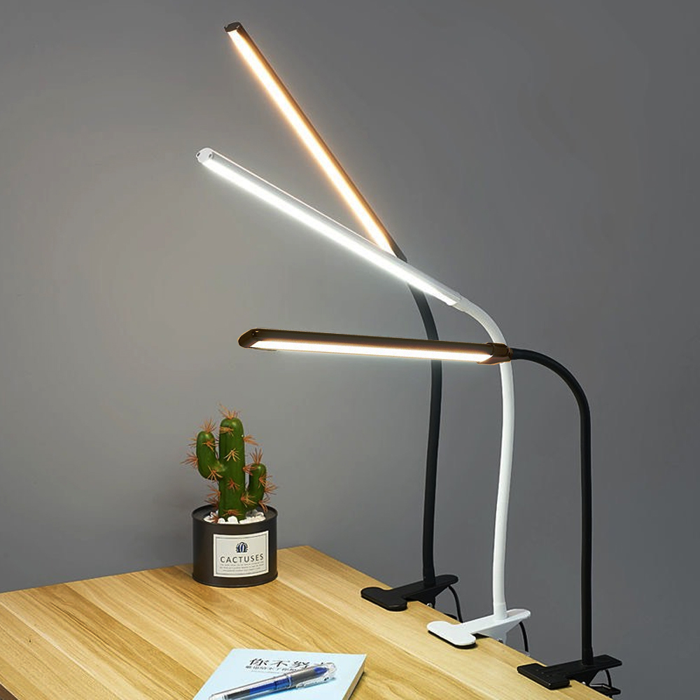 Đèn Led Kẹp bàn 3 chế độ ánh sáng 8W - USB 5V, Tích hợp Đèn đọc sách đèn, Xăm môi, Làm Nail