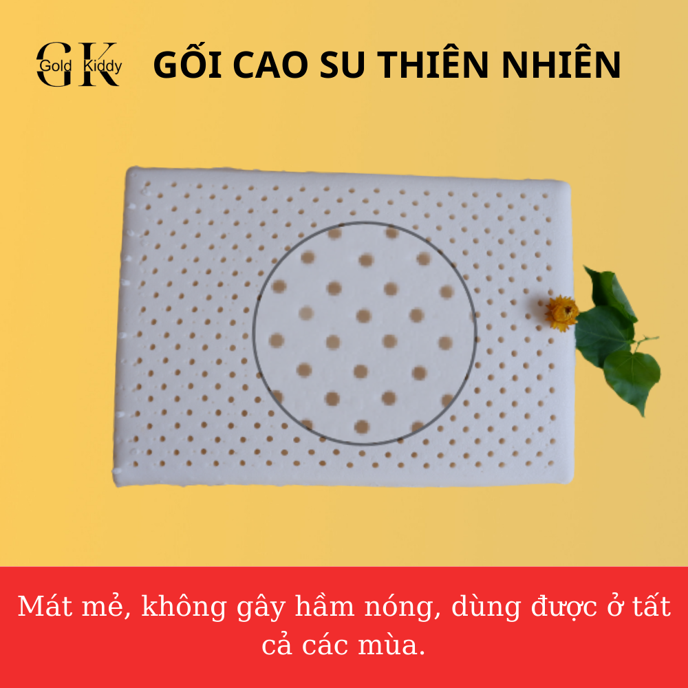 Gối cao su thiên nhiên Gold Kiddy cho trẻ sơ sinh 28x40x3cm