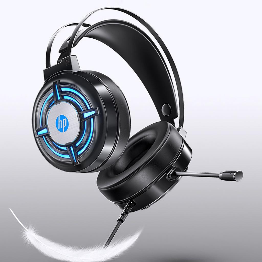 【ky】HP-H120G Wired Headphone 4D Stereo Sound Noise Reduction Breathable 3.5mm USB HiFi Headset for Playing Games