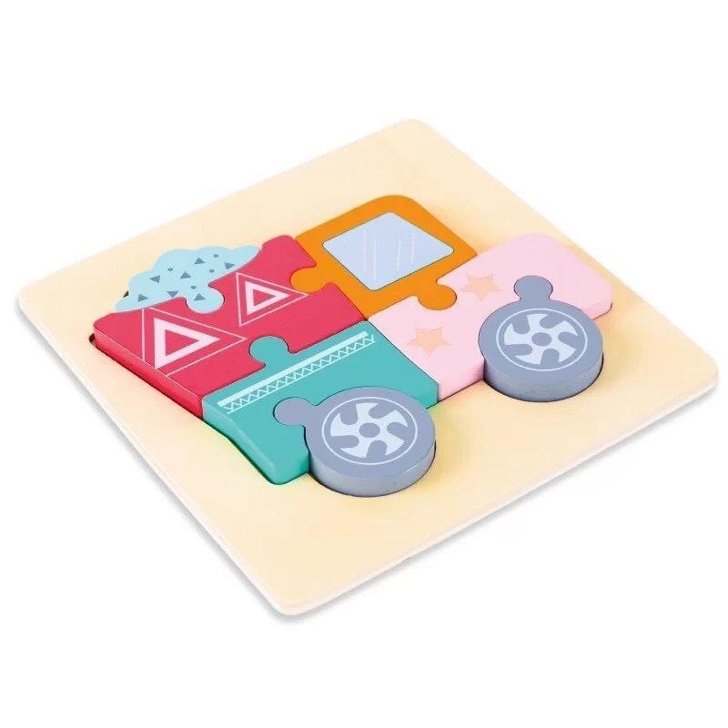 Tranh ghép hình 3D bằng gỗ có in hình nhiều mẫu ngộ nghĩnh phát triển trí tuệ, giáo dục sớm cho bé