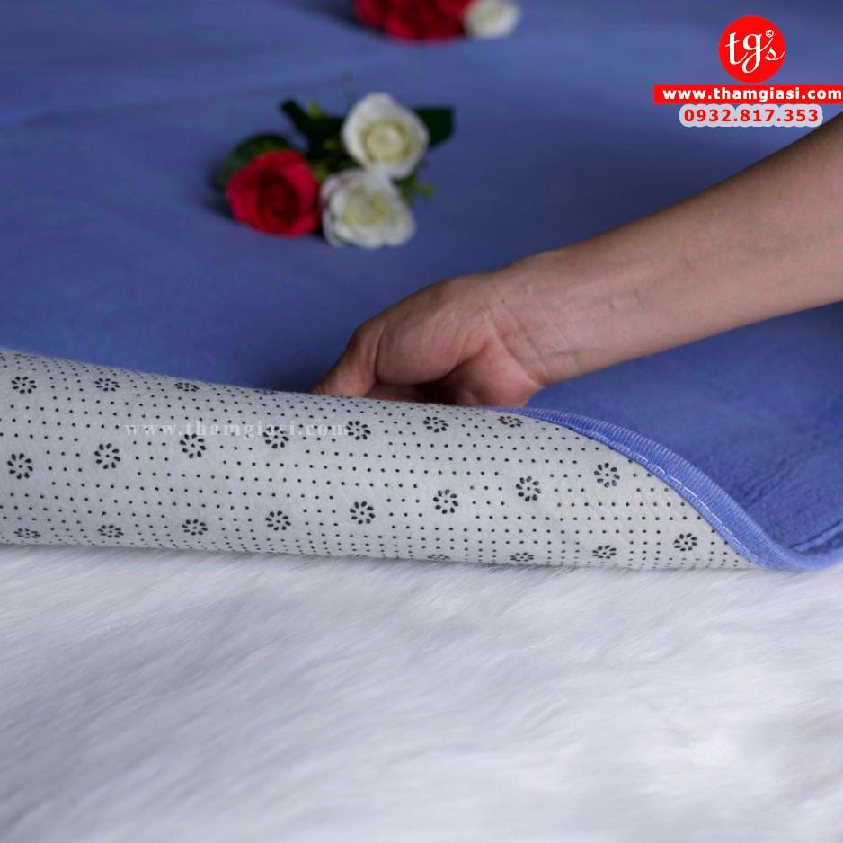 Thảm Nhung Màu Xanh Đậm | Thảm Trang Trí Phòng Khách - Phòng Ngủ - Thảm Trải Sofa - Thảm Dành Cho Bé