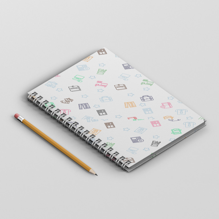 Sổ tay bullet journal kẻ caro bìa cứng 180 trang A5 hình dễ thương PA003