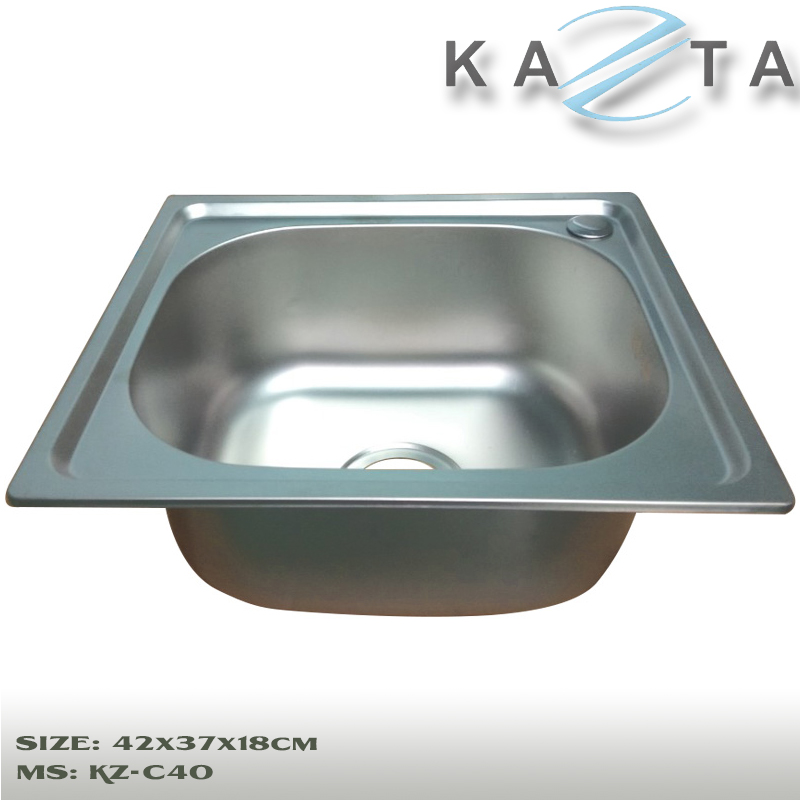 Bộ chậu rửa bát Kazta KZ-CB4237L kèm vòi lạnh inox 201 - Mua đủ bộ tặng dây cấp