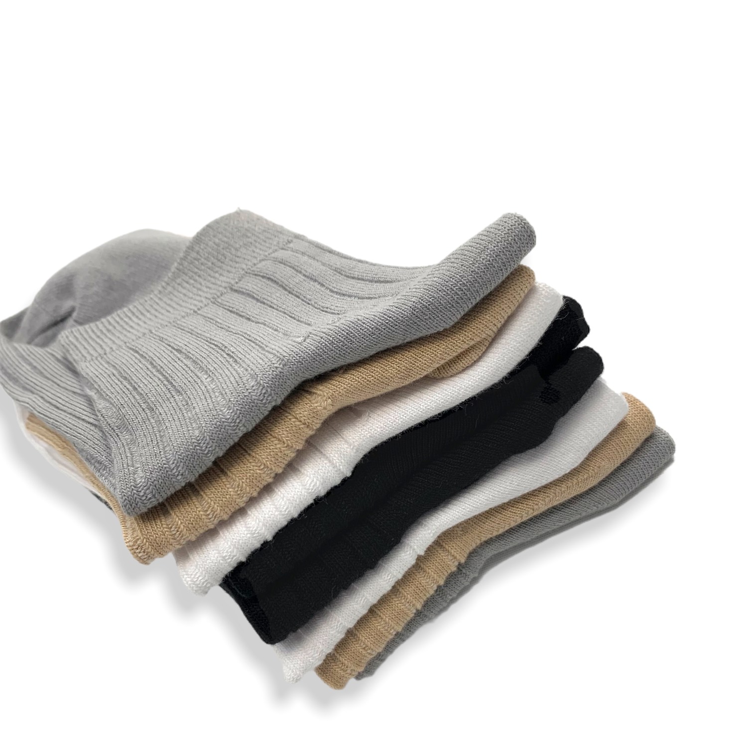 Vớ cao cổ gân dệt logo Akuba cotton kháng khuẩn mềm mại - 01U0072