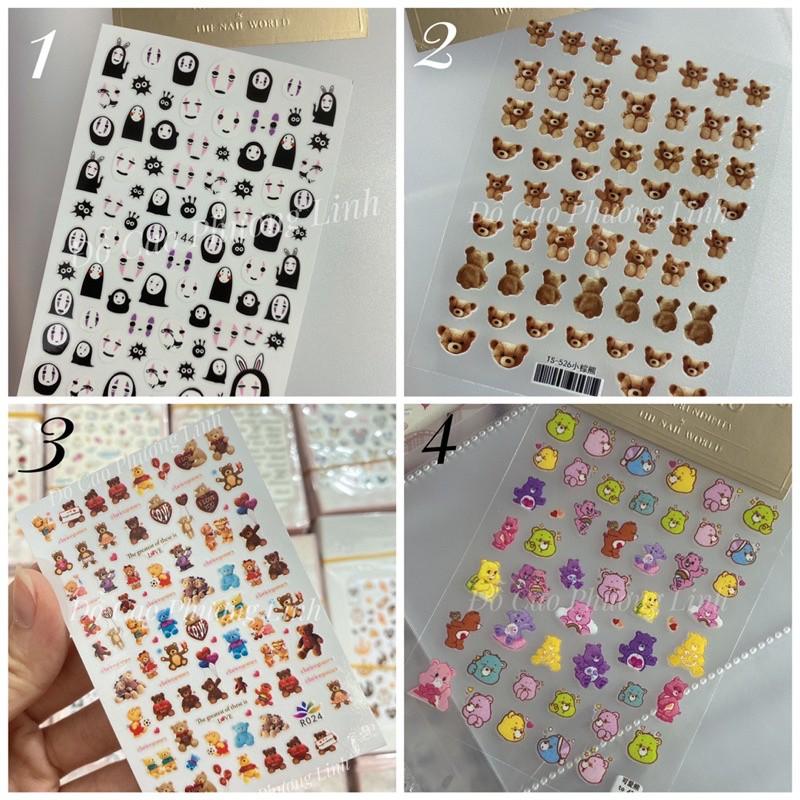 Hình dán móng,sticker nail trang trí đủ kiểu