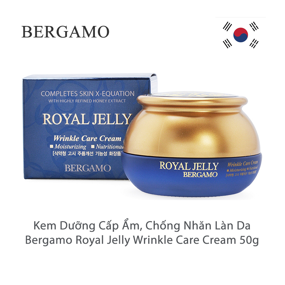 KEM CHỐNG NHĂN DA BERGAMO ROYAL JELLY WRINKLE CARE CREAM + TẶNG KÈM MASK 3W BẤT KỲ