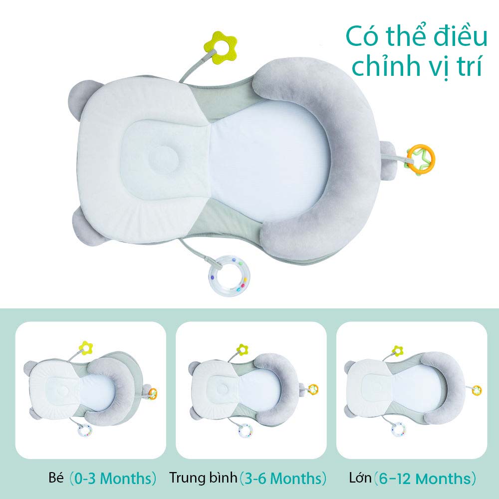 Gối Chống Trào Ngược Cho Bé Sơ Sinh Cao Cấp Litte Baby Chất Liệu Thoáng Khí - Đệm Ngủ Cho Bé Đúng Tư Thế Chống Trào Ngược Giúp Bé Ngủ Ngon