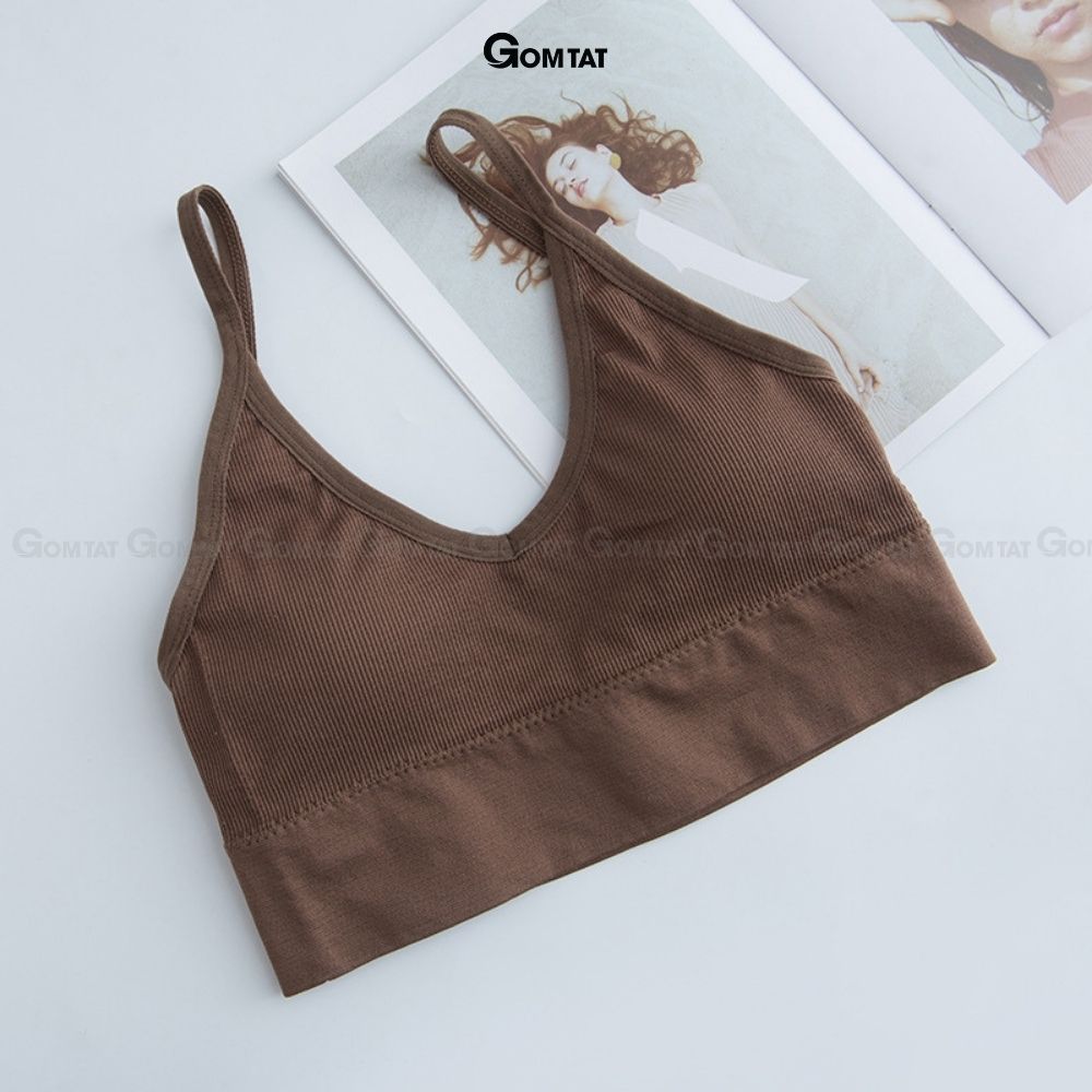 Áo Bra thun gân tâm tập gym, áo ngực khoét lưng chữ U kèm mút đệm mỏng - BRACHU-U-007