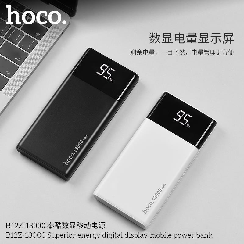 Pin sạc dự phòng dành cho Hoco B12Z Superior 13000mAh In/Output 3A, màn hình LCD - Hàng chính hãng