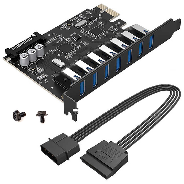 Card chuyển đổi PVU3-7U PCI-E ra 7 cổng USB3.0  HB25