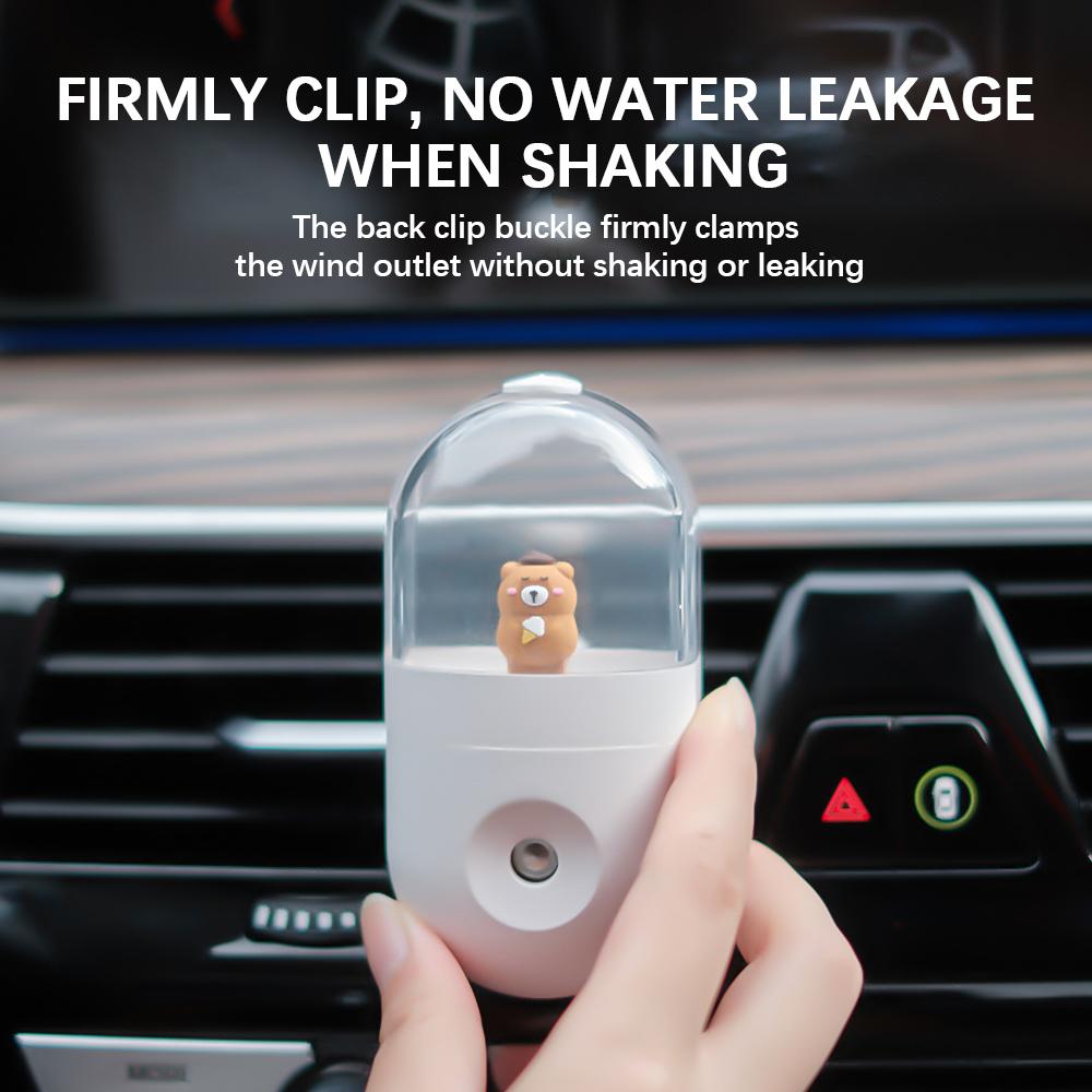 Mini Ô Tô Ổ Cắm Hoạt Hình Máy Phun Sương Tạo Độ Ẩm Di Động Sạc Hương Thơm Khuếch Tán Tinh Dầu Phun Sương Tạo Ẩm Nước Bổ Sung Nhạc Cụ