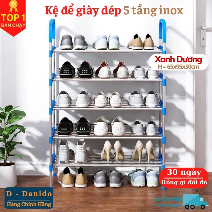 Kệ để giày dép 05 tầng hợp kim nhôm - Giá để giày dép 05 tầng - Kệ để đồ, kệ sách loại gấp gọn cao cấp D Danido