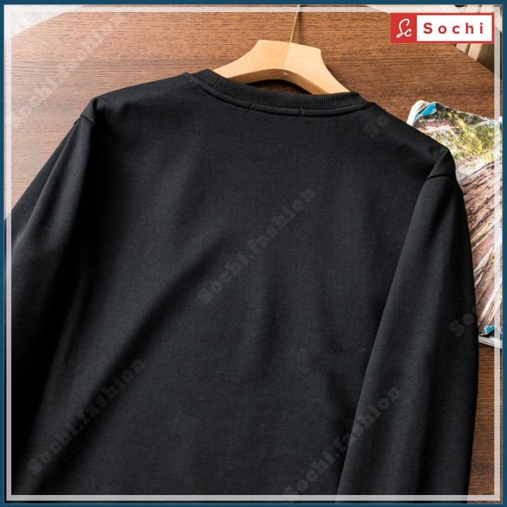 Áo nỉ dài tay nam, áo thu đông sweater mềm mịn vừa người in The OX mã SW.616