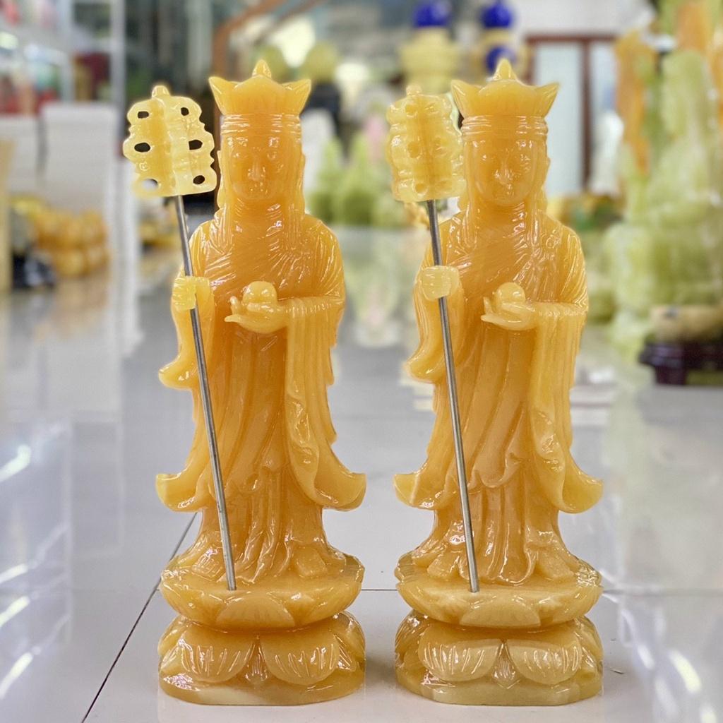 Tượng Địa Tạng Vương Bồ Tát Đá Ngọc Hoàng Long - Cao 25cm & 30cm