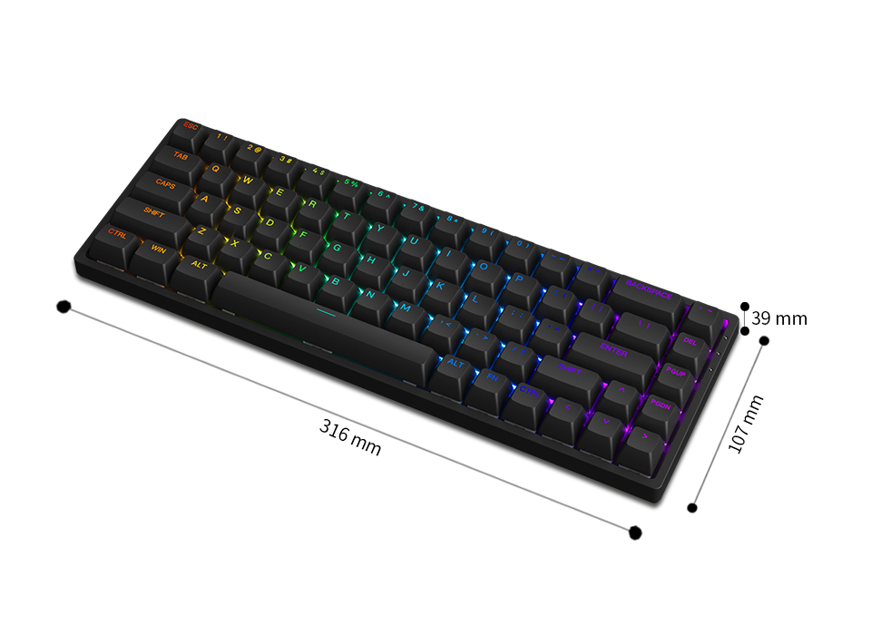 Bàn phím cơ AKKO 3068 v2 RGB – Black/White (Foam tiêu âm / Hotswap / AKKO CS Jelly switch) - Hàng chính hãng