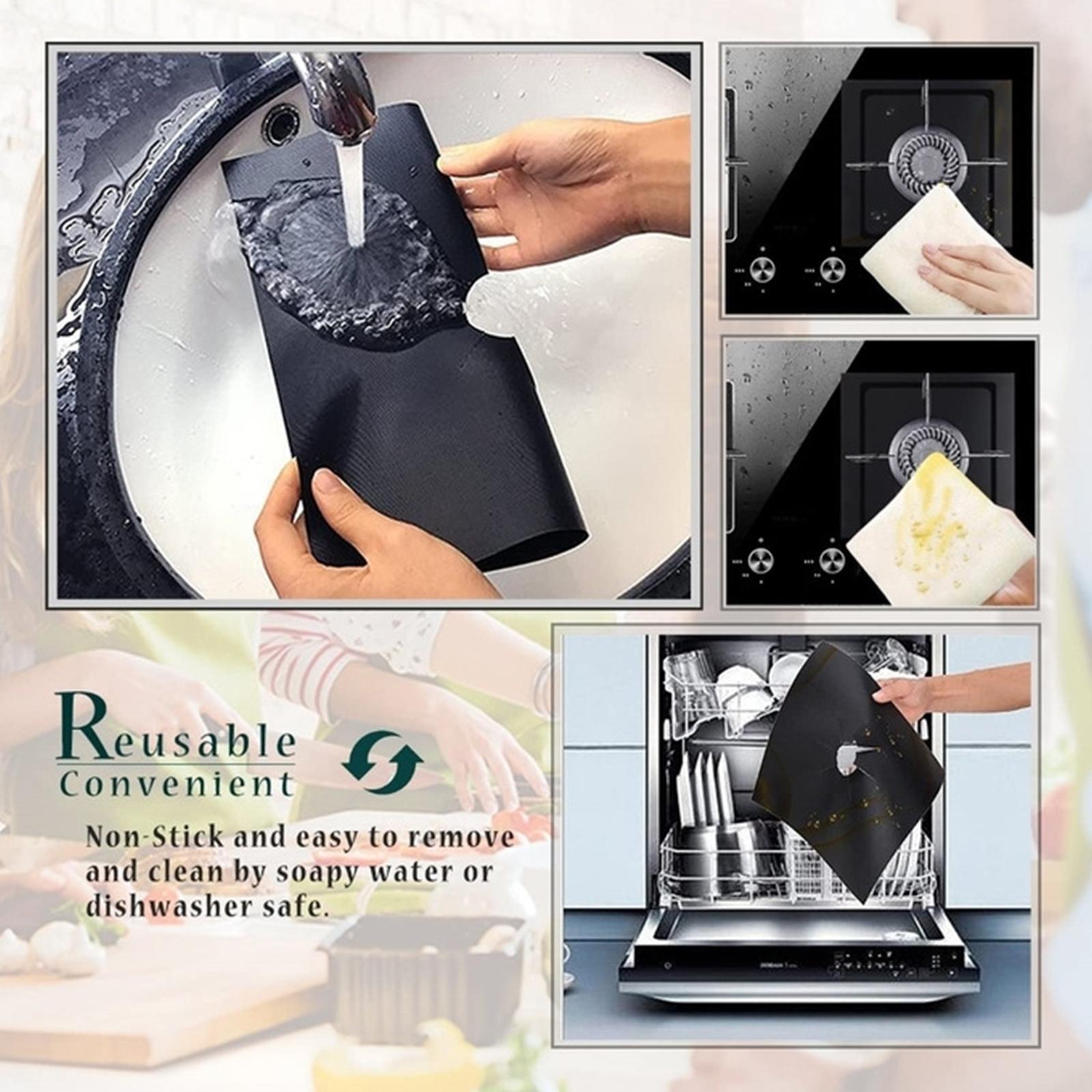 2 Pieces Stove Burner Covers Easy to Clean Reusable for Cooking Kitchen