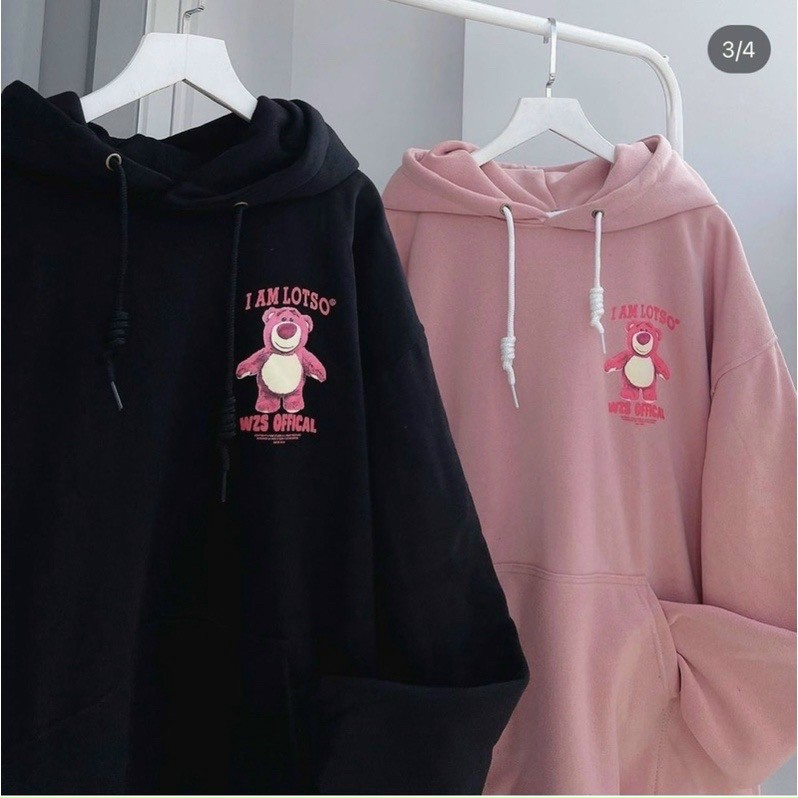 Áo Nỉ HOODIE I AM LOTSO GẤU, Áo hoodie unisex nam nữ form rộng oversize chất liệu Nỉ bông cao cấp, Áo Hoodie zip trơn I AM LOTSO chất liệu nỉ bông hình in siêu đẹp, Áo Hoodie Unisex Nam Nữ